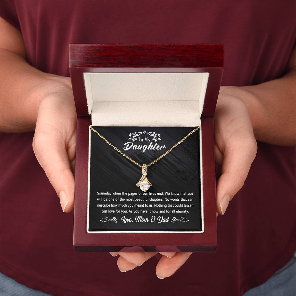 To Our Daughter From Mom & Dad - Necklace Birthday Gifts, Best Gift For Her, 14K White Gold And 18K Yellow Gold For Daughter, Jewelry Gifts, Halloween Christmas Gift is the perfect gift idea to surprise your beloved daughter.