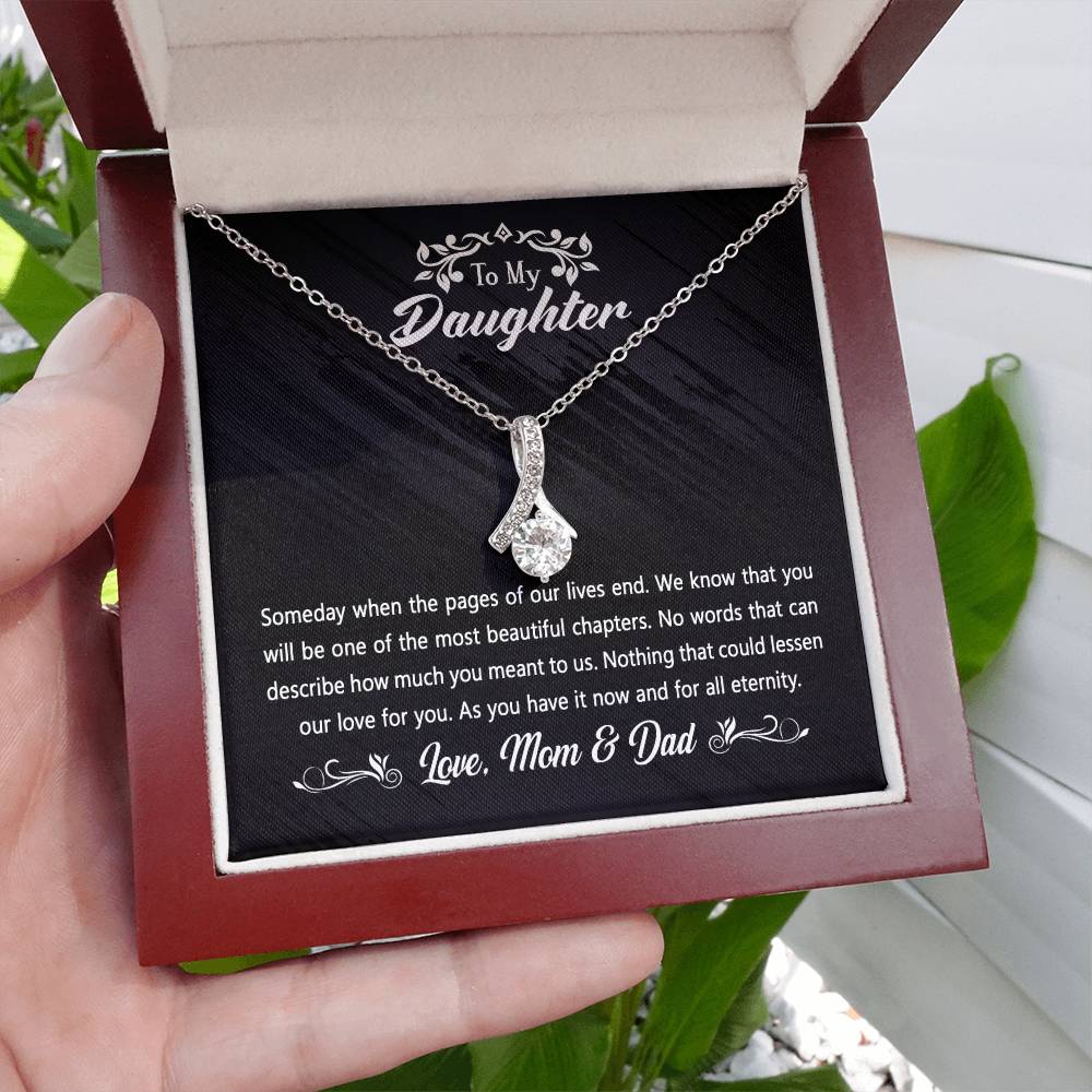To Our Daughter From Mom & Dad - Necklace Birthday Gifts, Best Gift For Her, 14K White Gold And 18K Yellow Gold For Daughter, Jewelry Gifts, Halloween Christmas Gift is the perfect gift idea to surprise your beloved daughter.