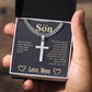 Son Cross Necklace - Personalized Message Card Jewelry - Jewelry Inns
