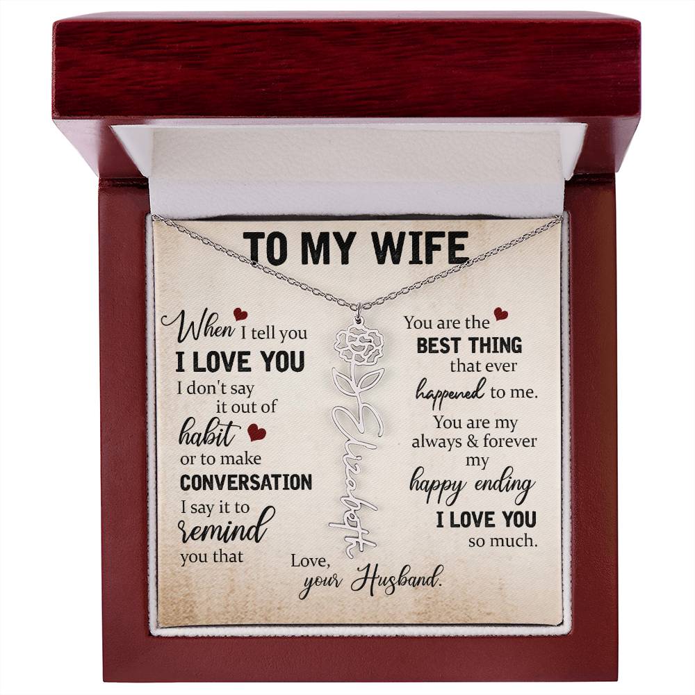 Necklace Gift for Wife - Custom Message Card Jewelry - Jewelry Inns
