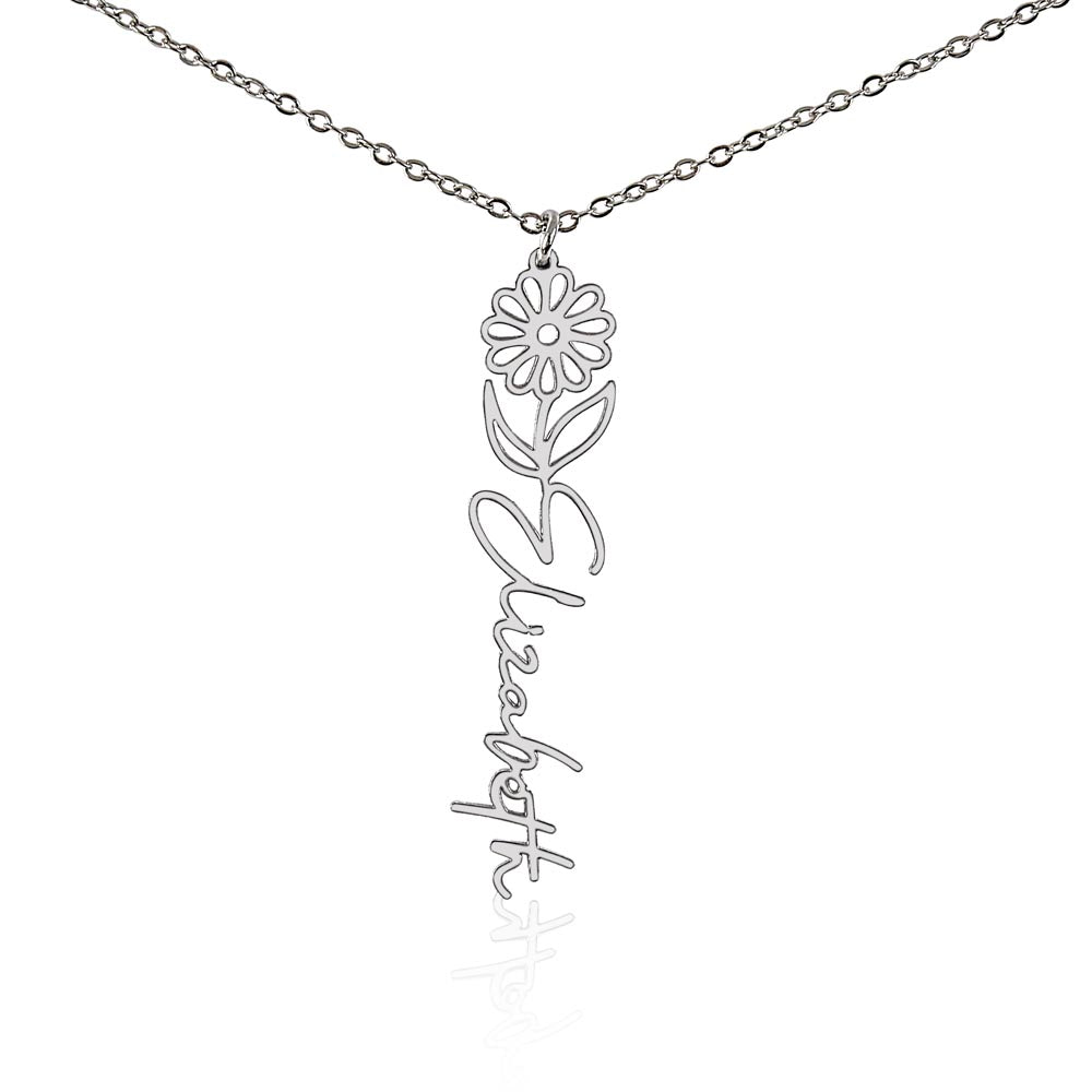 Personalized Name Necklace - Flower Name Necklace - Jewelry Inns