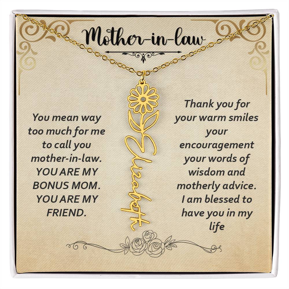 Flower Name Necklace - Custom Message Card Jewelry - Jewelry Inns