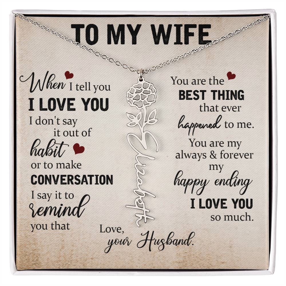 Necklace Gift for Wife - Custom Message Card Jewelry - Jewelry Inns