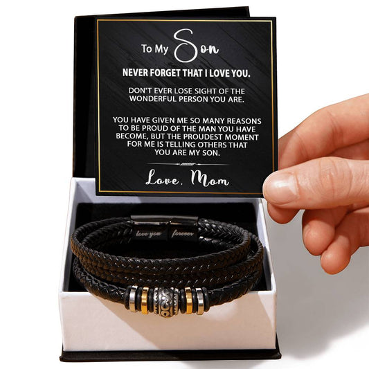Personalized Men's Bracelet Love You Forever Gift For Son & Men #e301