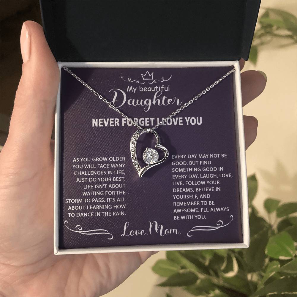 The Best Daughter Gift Idea: Personalized To My Daughter From Mom Gift, Forever Love Necklace With Message Card Jewelry, Birthday, Graduation, Wedding or Christmas Gift For Her, is the perfect gift to delight your special ones.Forever Love Necklace Gift - Mom to Daughter Gift - Jewelry Inns