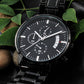Personalized Groom Watch Gift From Bride - Black Chronograph Watch #e84