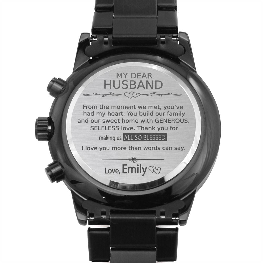 Personalized To My Husband Chronograph Watch Gift - All so blessed #e204