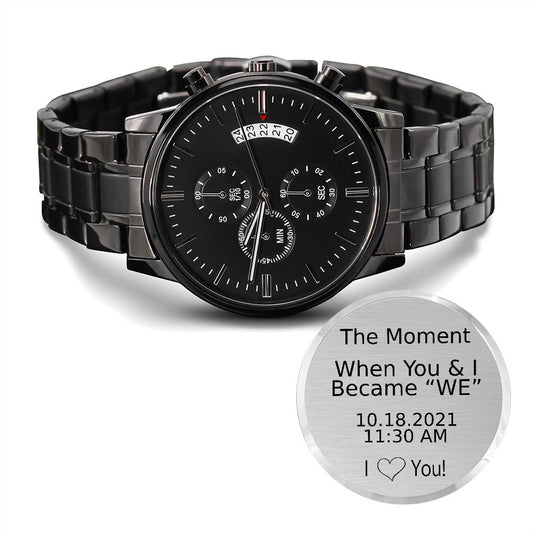 Personalized To My Husband Chronograph Watch Gift - Became "WE" #e189