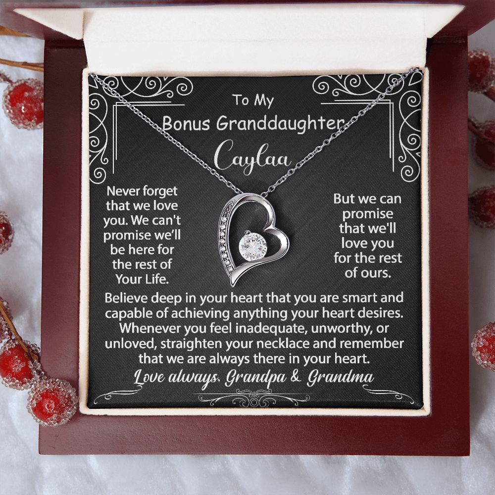 To My Granddaughter Necklace Gift - Believe deep in your heart - Forever Love #e72d v.5