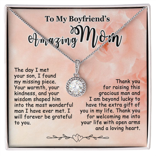 Gifts for Boyfriend's Mom, To My Boyfriends Mom Necklace Gifts, Mother's Day Gift Birthday Christmas Ideas For BF's Mom, Eternal Hope Pendants #e267