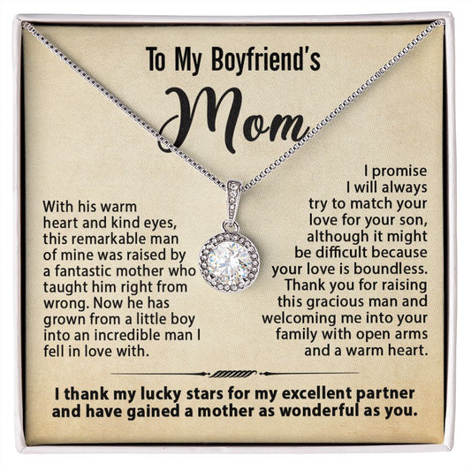 Gifts for Boyfriend's Mom, To My Boyfriends Mom Necklace Gifts, Mother's Day Gift Birthday Christmas Ideas For BF's Mom, Eternal Hope Pendants #e270