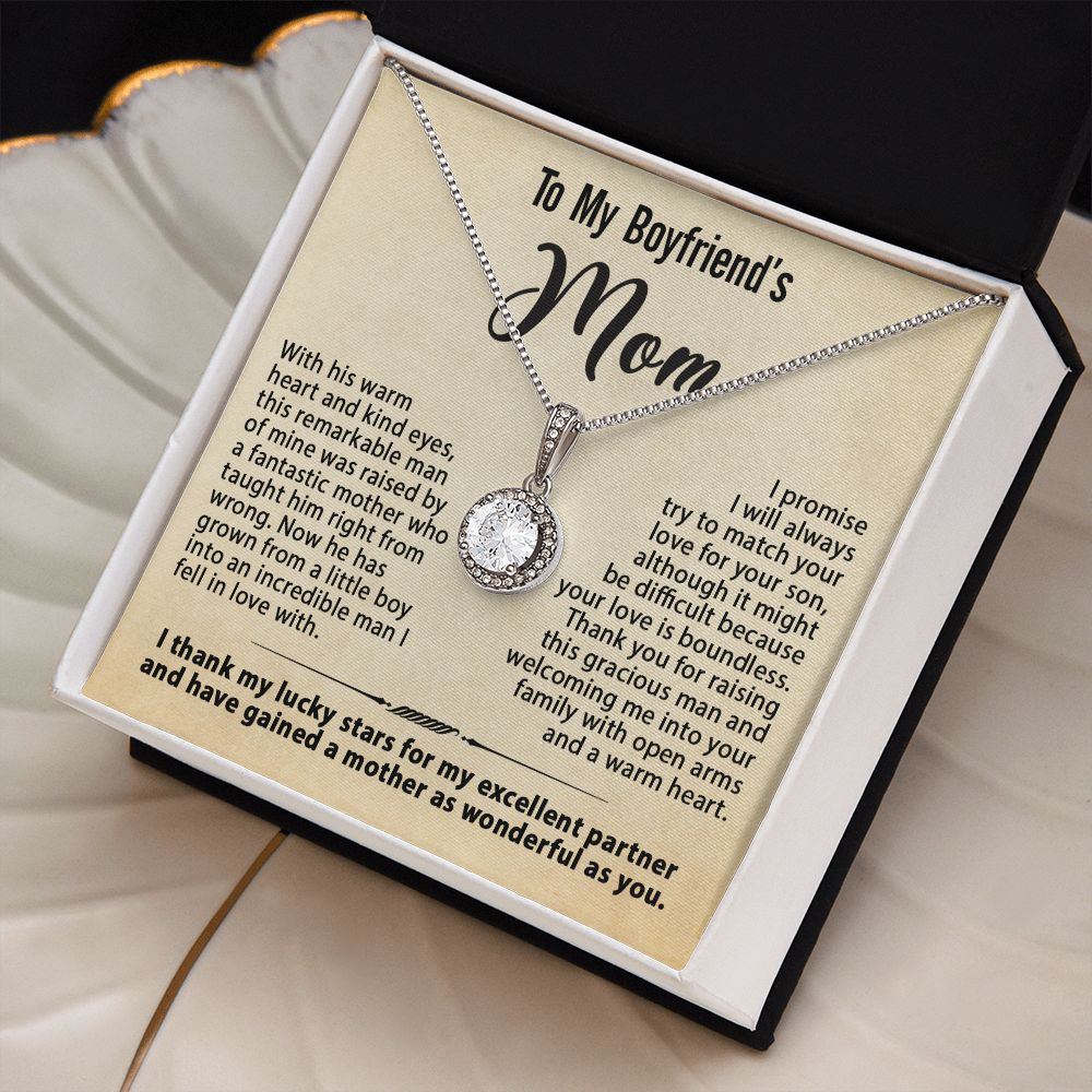 Gifts for Boyfriend's Mom, To My Boyfriends Mom Necklace Gifts, Mother's Day Gift Birthday Christmas Ideas For BF's Mom, Eternal Hope Pendants #e270