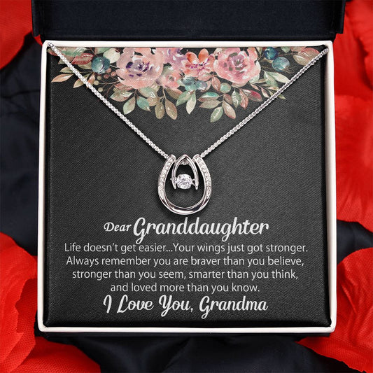 Personalized To My Granddaughter Necklace Gift From Grandma, Poem Message Jewelry Card, Granddaughter Birthday Gift, Christmas Gift For Her