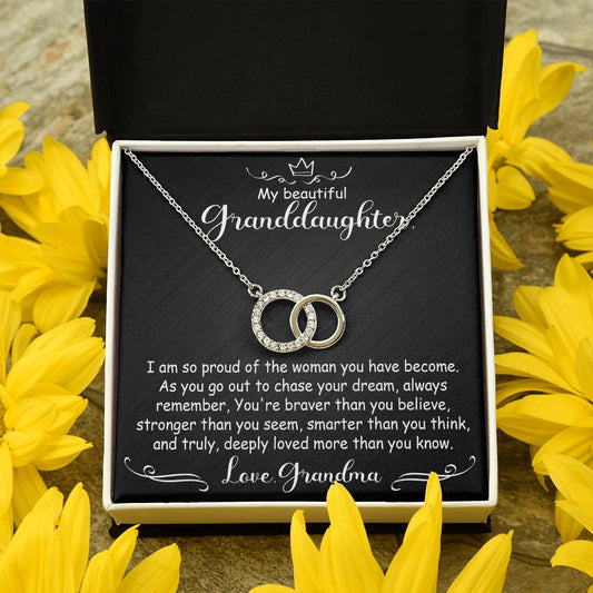 To My Granddaughter Necklace Gift - I'm so proud - Perfect Pair #e98