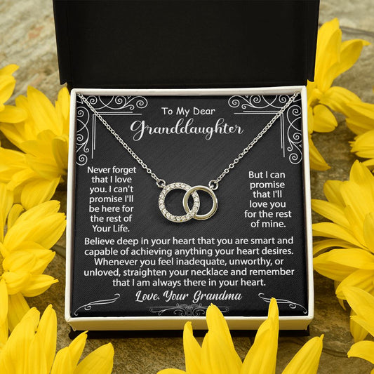 To My Granddaughter Necklace Gift - Believe deep in your heart - Perfect Pair #e113