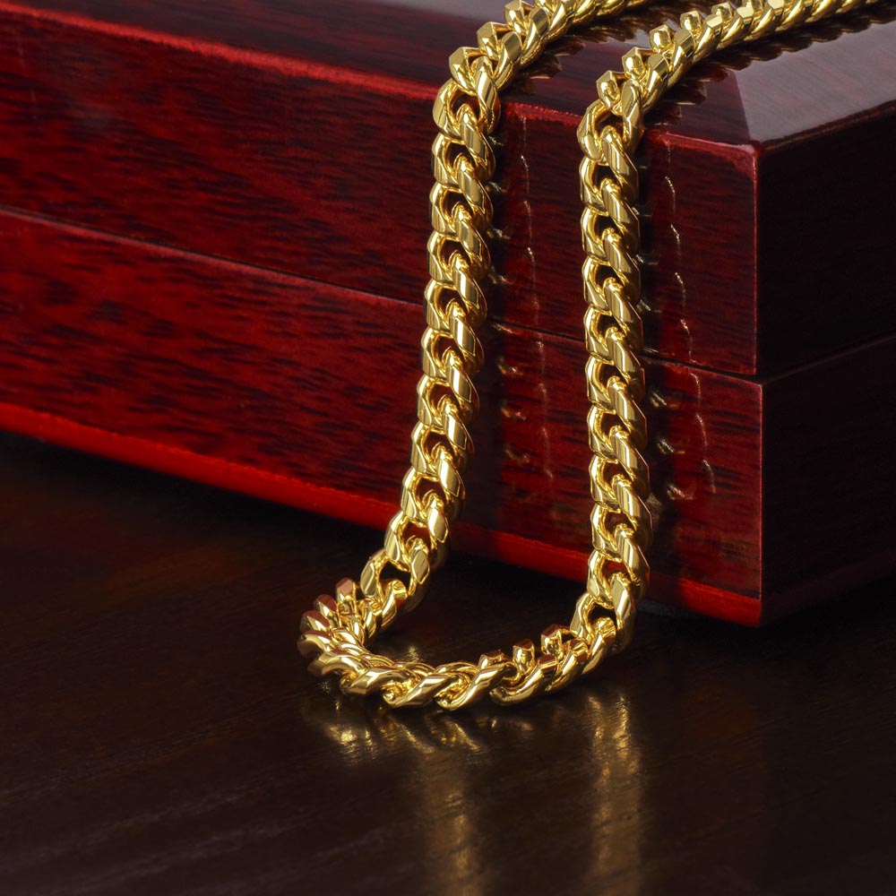 To My Boyfriend Gift, Cuban Chain Necklace 5mm With Message Card Necklace Gift For Him - I'm Addicted to you #e53