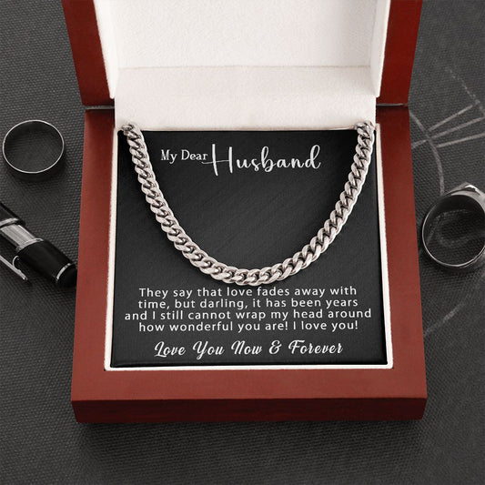Personalized To My Husband Cuban Link Chain 5mm Necklace - Love fades away? #e96
