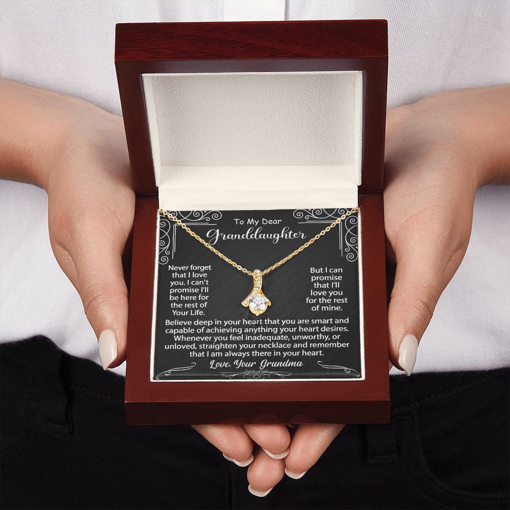 To My Granddaughter Necklace Gift - Believe deep in your heart - Alluring Beauty  #e72c