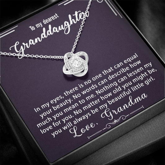 To My Granddaughter Necklace Gift - Always be my little girl - Love Knot #e165