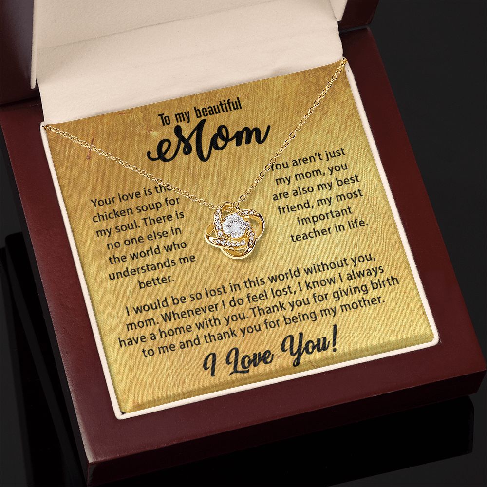 Love Knot Necklace - Personalized Message Card Jewelry - Jewelry Inns