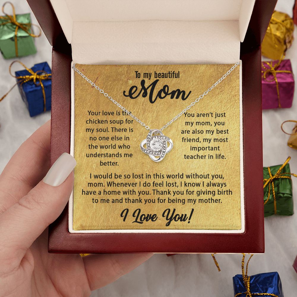 Love Knot Necklace - Personalized Message Card Jewelry - Jewelry Inns