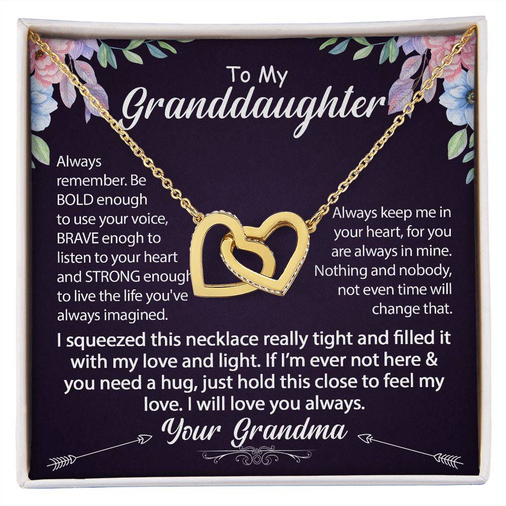Interlocking Heart Necklace - Necklace for Granddaughter - Jewelry Inns