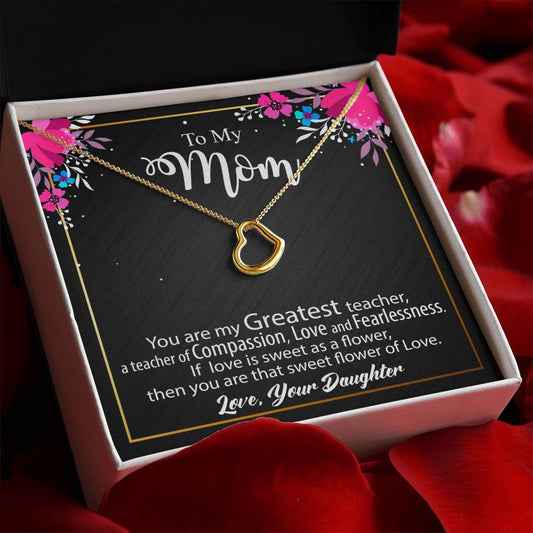 To My Mom Necklace Gift - Delicate Heart #e135