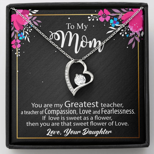 To My Mom Necklace Gift Form Daughter Son, Birthday Christmas Valentines Day For Her, Mother Poem Message Card Jewelry Pendants - Forever Love #e133