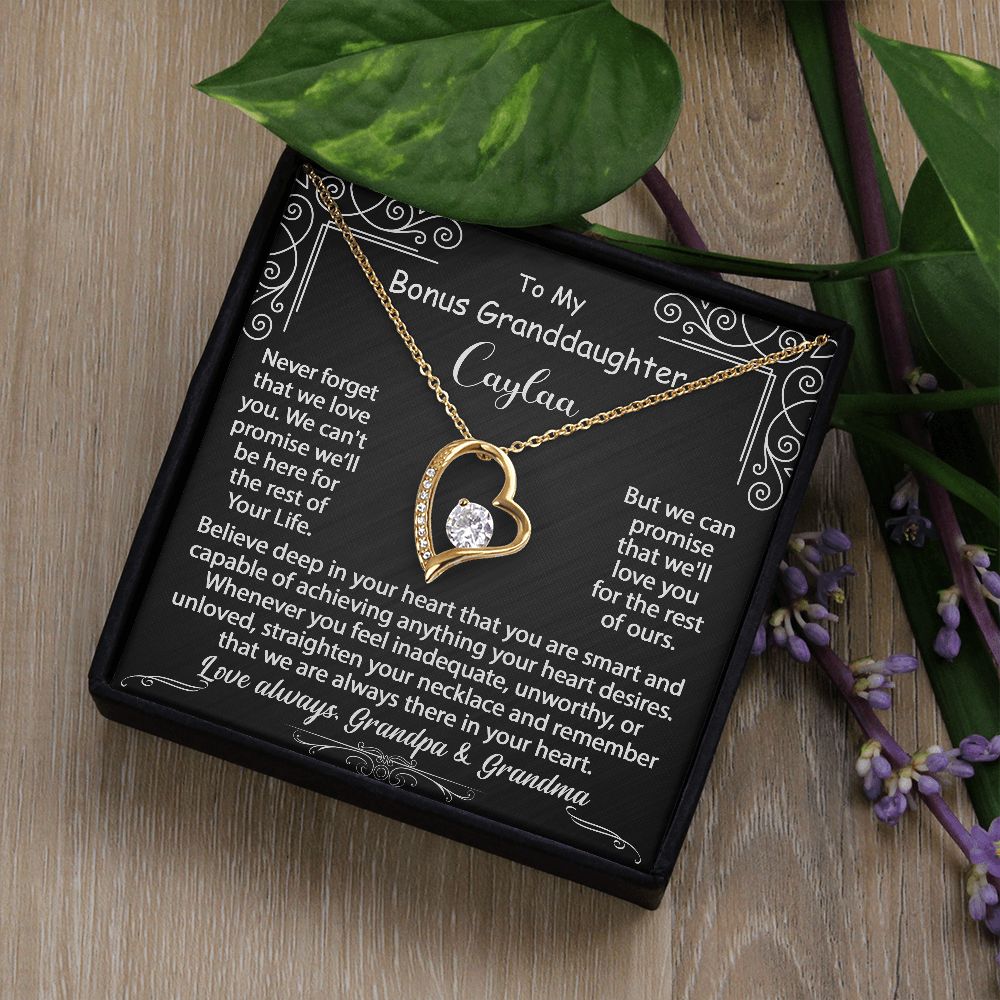 To My Granddaughter Necklace Gift - Believe deep in your heart - Forever Love #e72d v.5