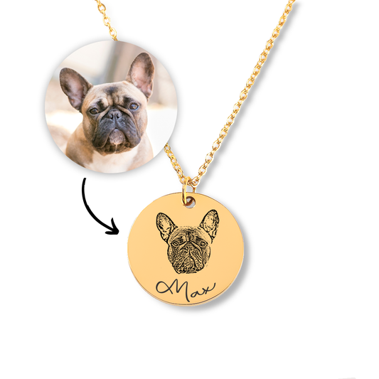 Pet & Dog Portrait Necklace Personalized #e87