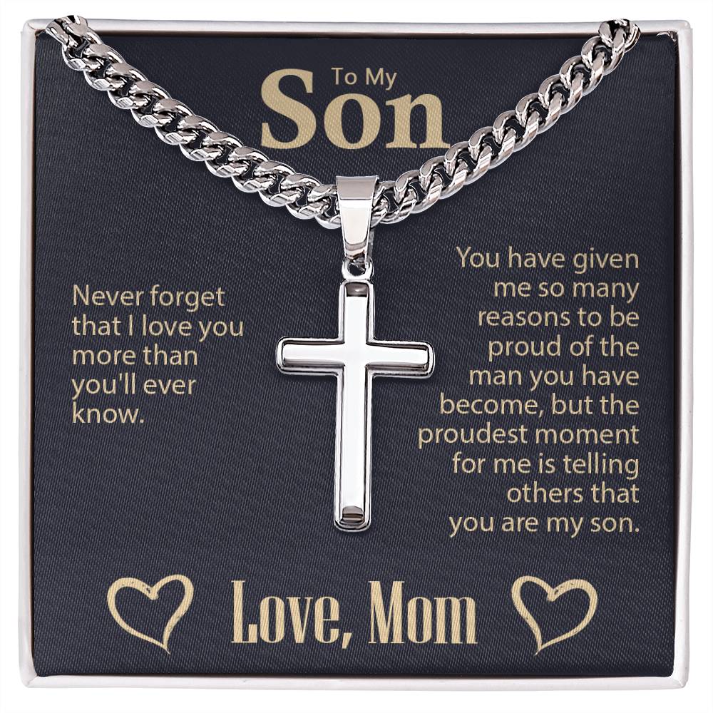 Son Cross Necklace - Personalized Message Card Jewelry - Jewelry Inns