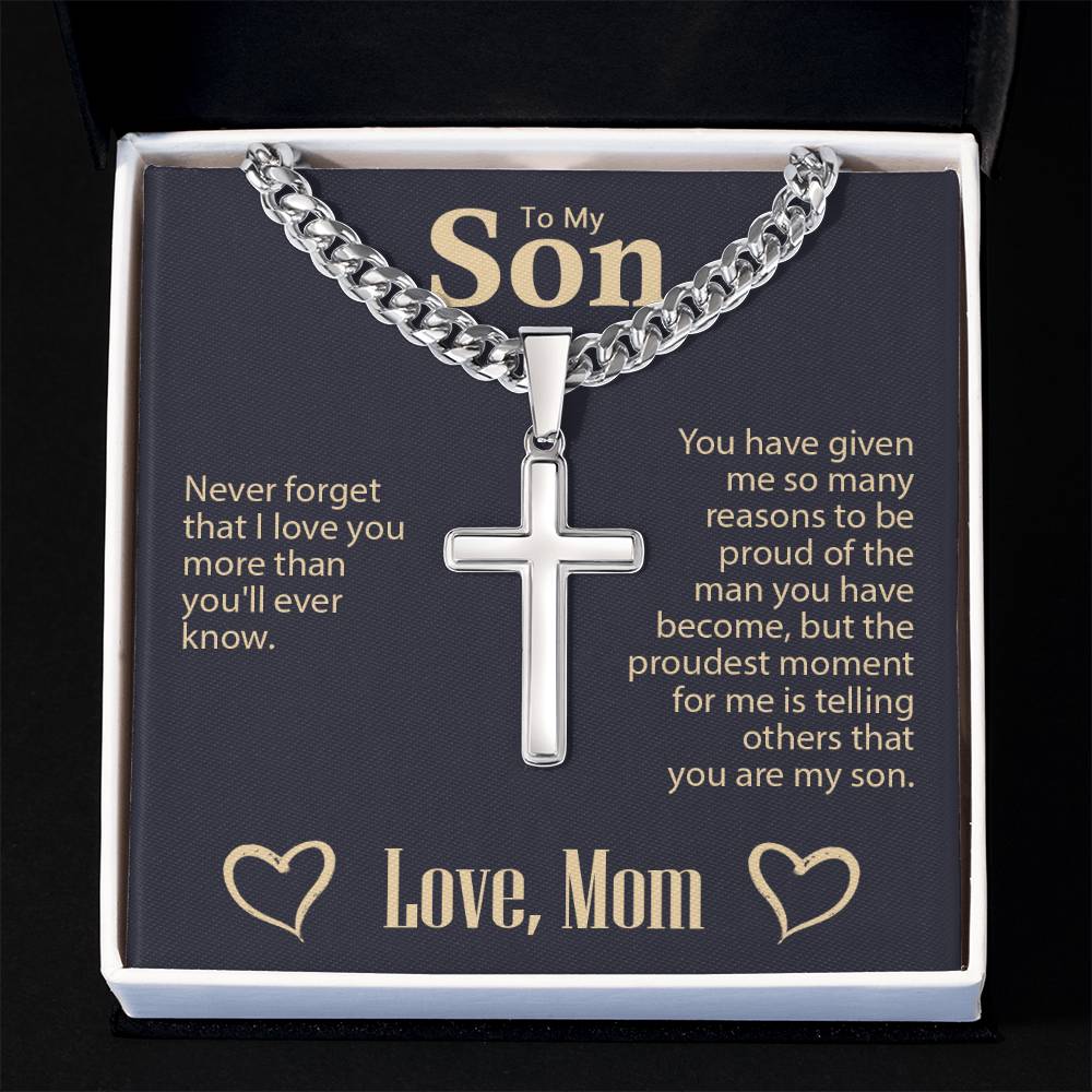 Son Cross Necklace - Personalized Message Card Jewelry - Jewelry Inns