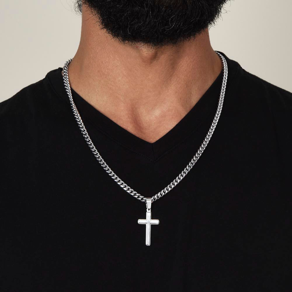 Cuban Link Chain With Cross - Personalized Jewelry - Jewelry Inns