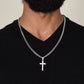 Personalized Engraved Cross Necklace On Cuban Link Chain To My Grandson #e331
