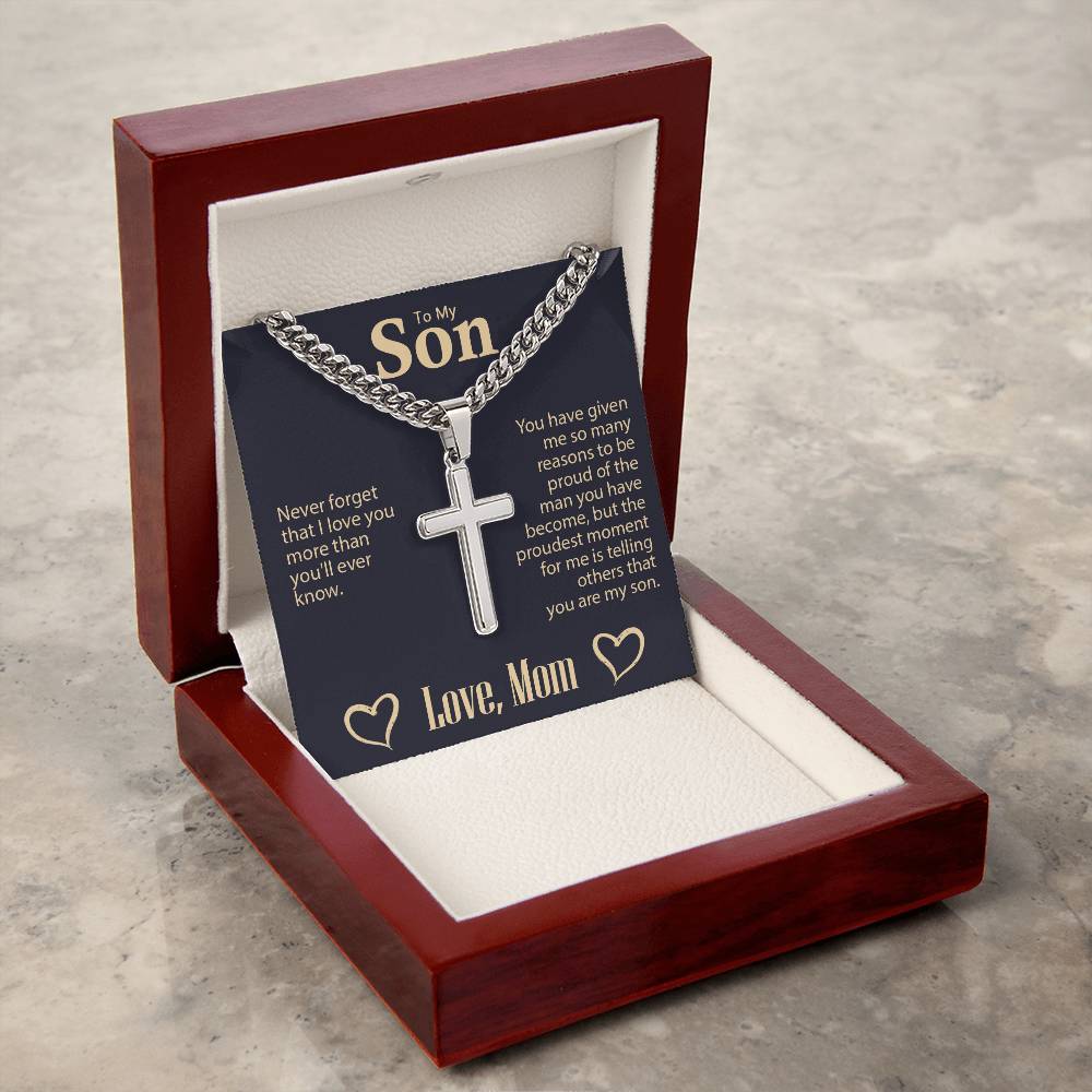 Son Cross Necklace - Personalized Message Card Jewelry - Jewelry Inns