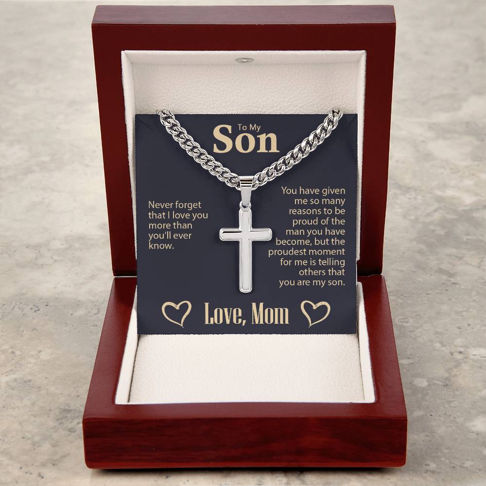 Son Cross Necklace - Personalized Message Card Jewelry - Jewelry Inns