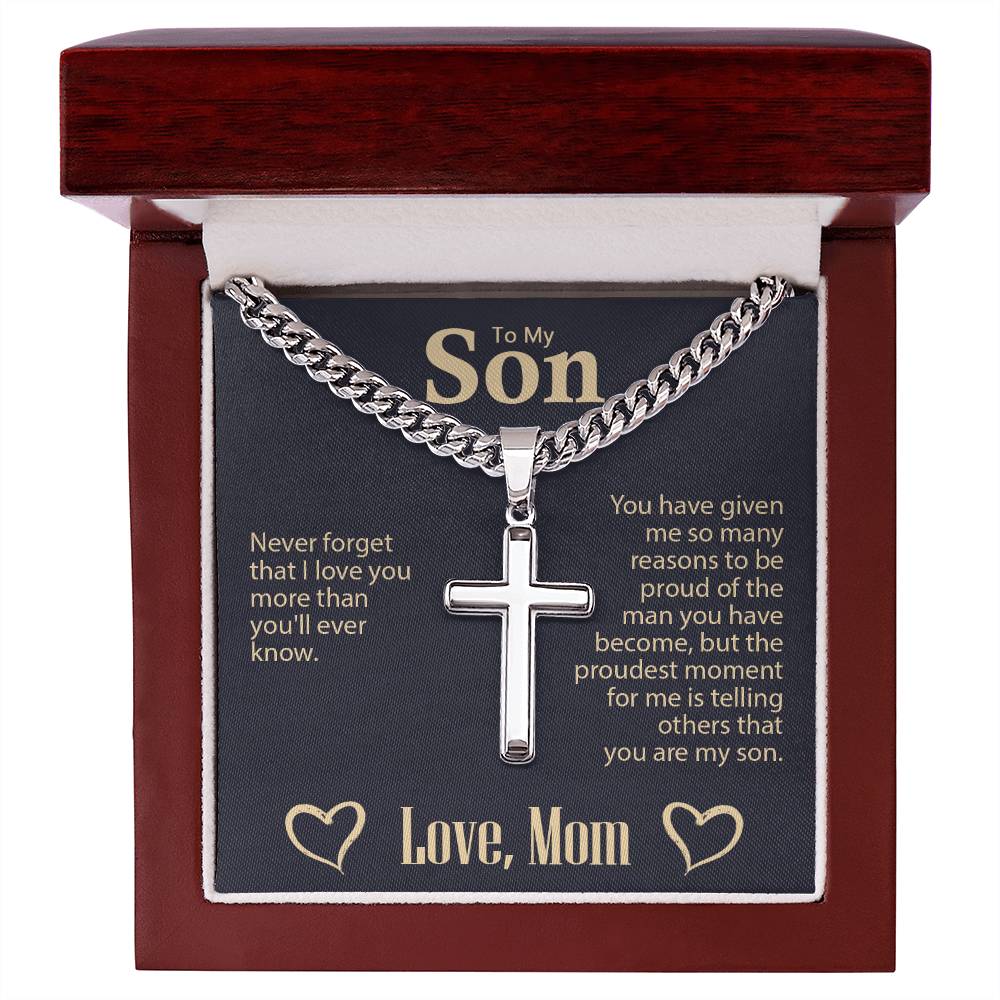 Son Cross Necklace - Personalized Message Card Jewelry - Jewelry Inns