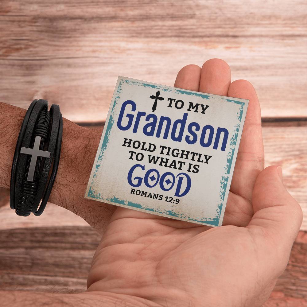 Cross Leather Bracelet - Custom Message Card Jewelry - Jewelry Inns