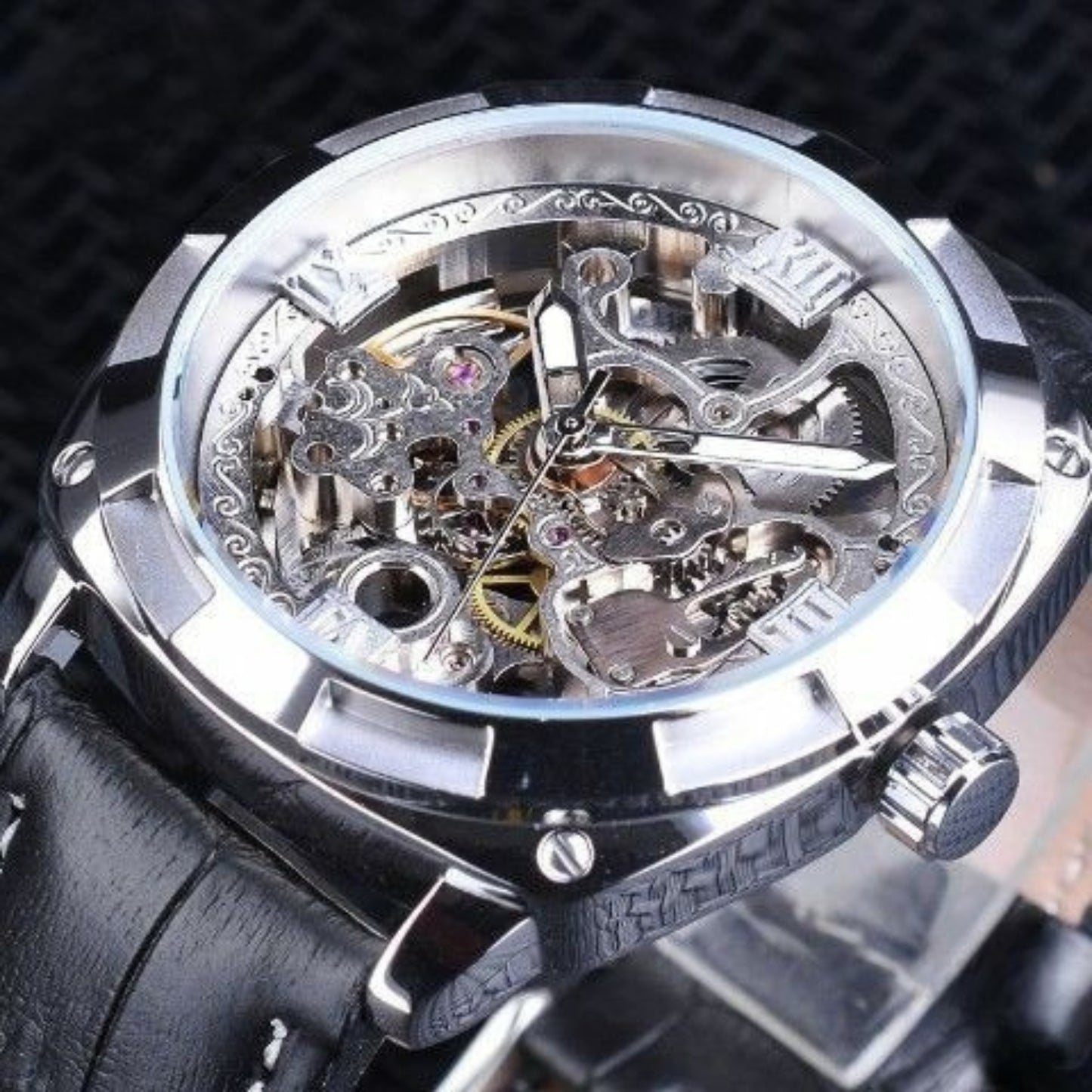 Mens Watches - Classic Mechanical Transparent Watch Gift, Waterproof #e284