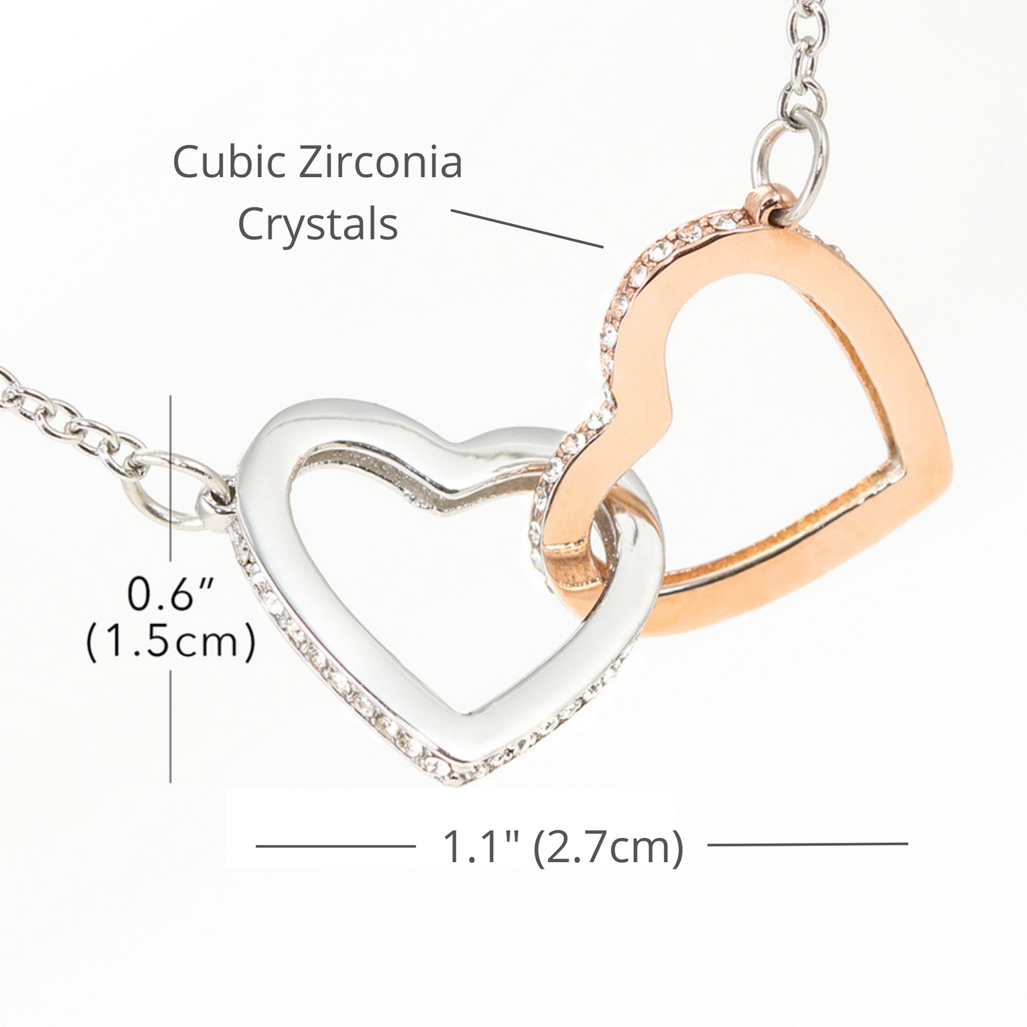 To My Granddaughter - I've loved you since before you were born - Interlocking Heart Necklace #e65