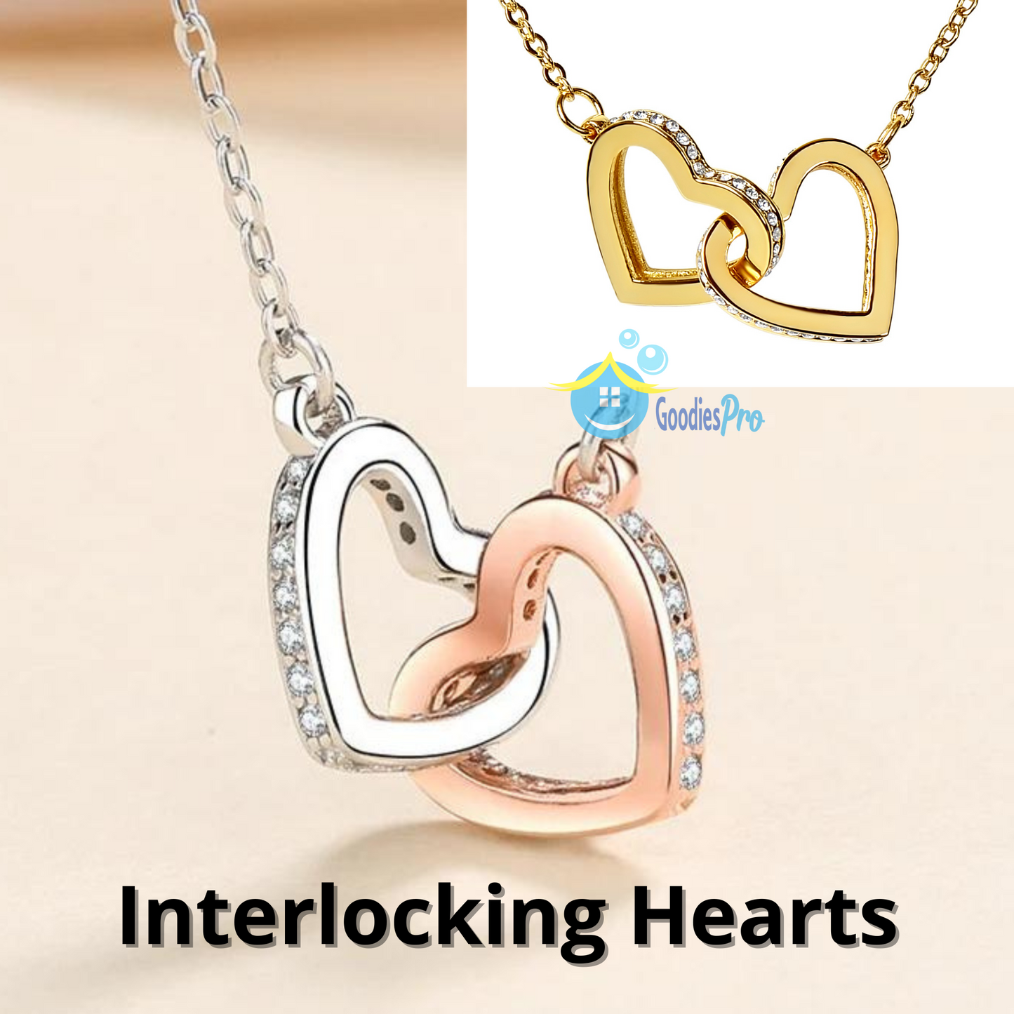 To My Granddaughter Necklace Gift - Interlocking Hearts necklace #e60