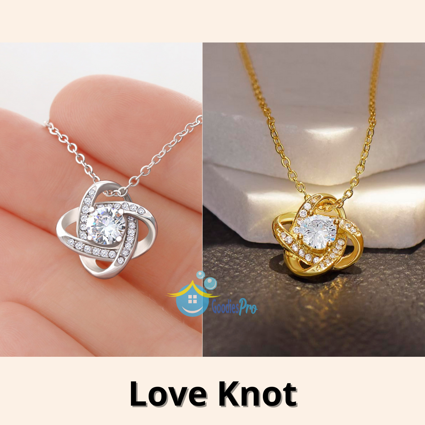 To My Daughter Love Knot Necklace Gift From Mom & Dad - Always heart to heart #e218