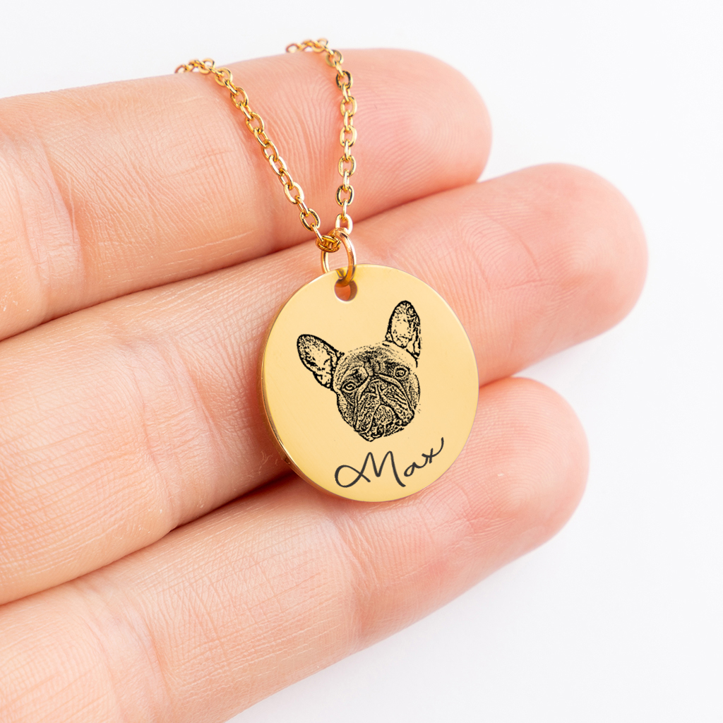 Pet & Dog Portrait Necklace Personalized #e87