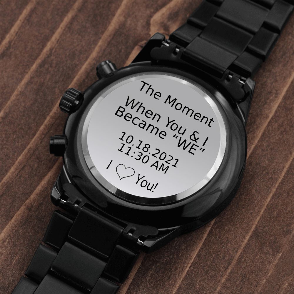 Personalized To My Husband Chronograph Watch Gift - Became "WE" #e189