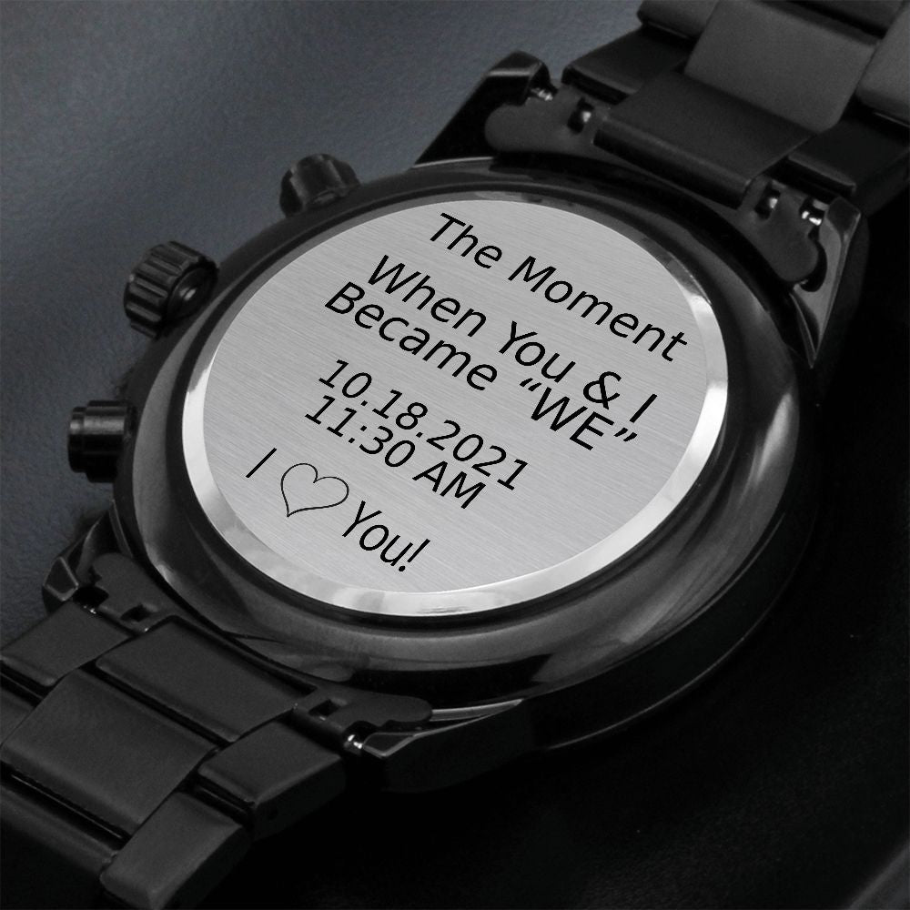 Personalized To My Husband Chronograph Watch Gift - Became "WE" #e189