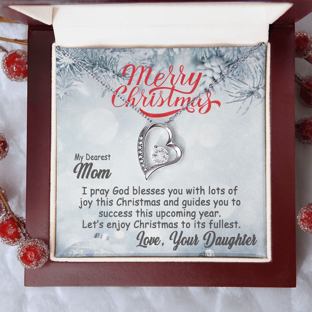 Personalized To My Mom Forever Love Necklace From Daughter & Son - Merry Christmas #e202