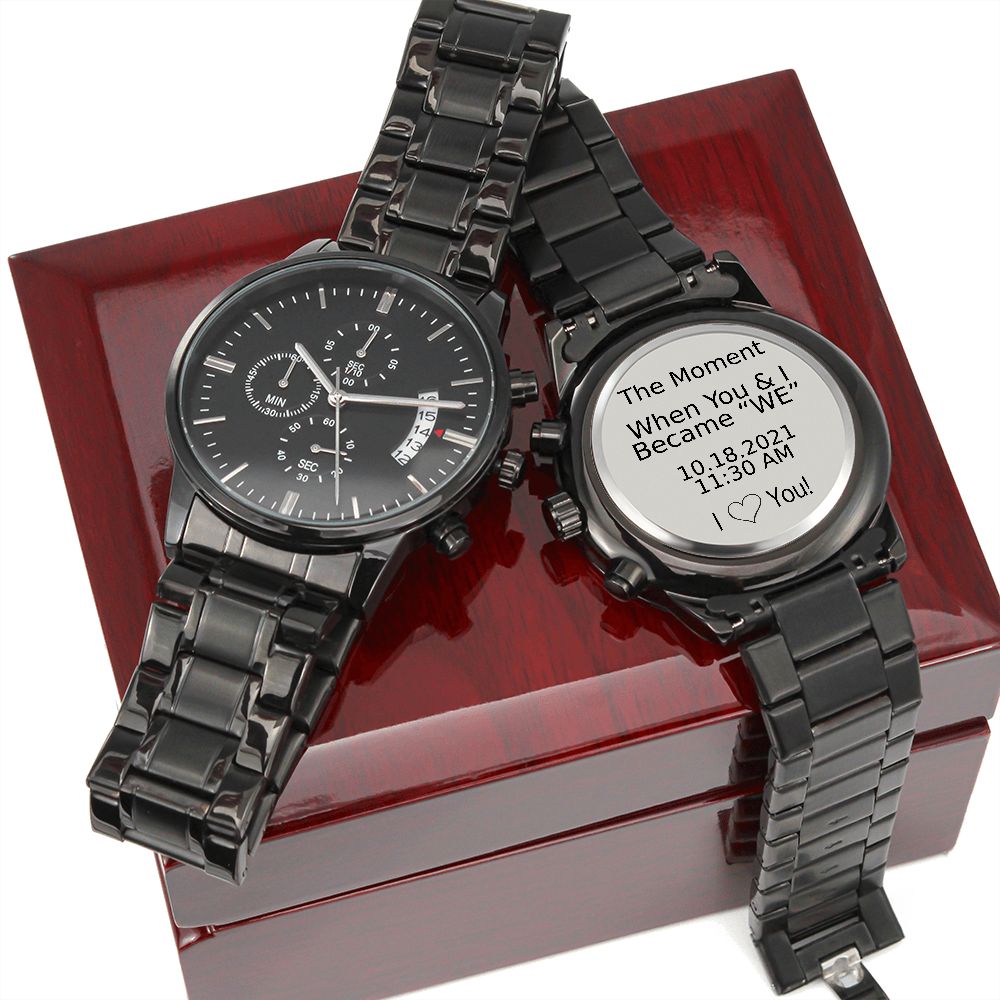 Personalized To My Husband Chronograph Watch Gift - Became "WE" #e189