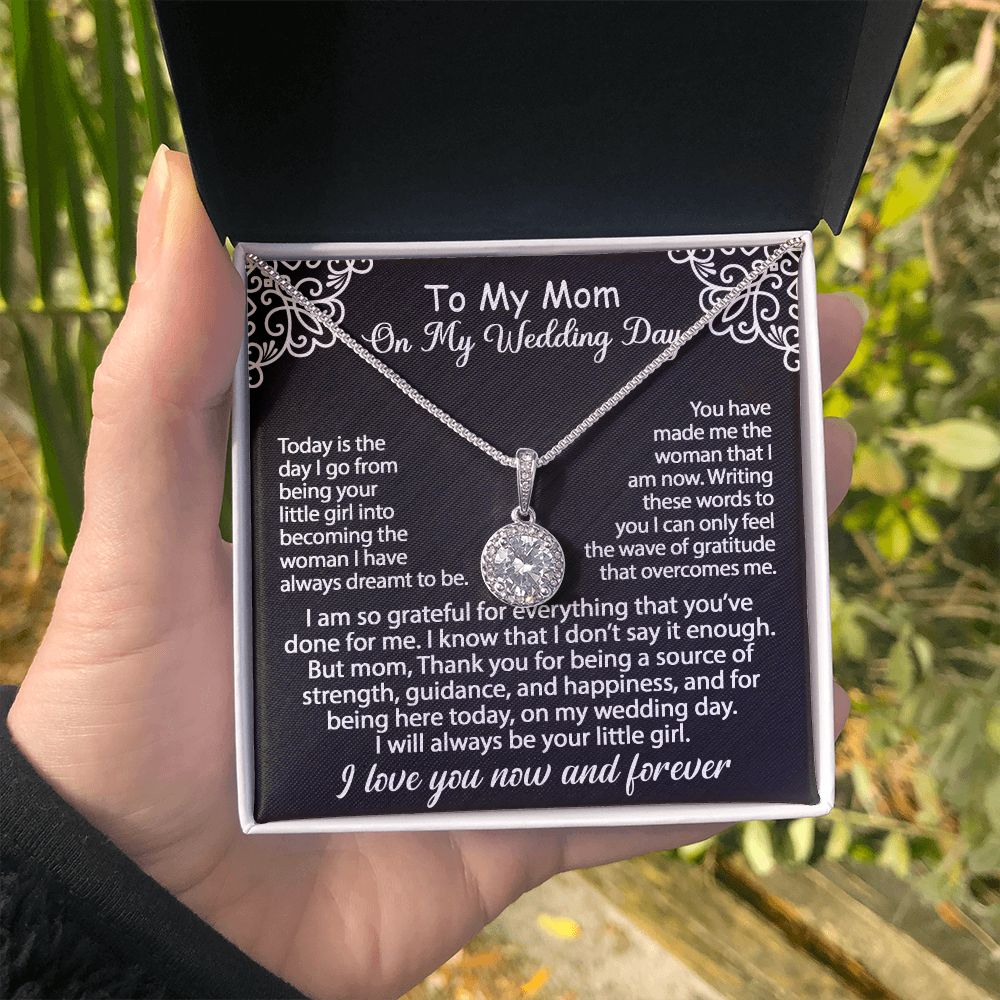 To My Mom Gift On My Wedding Day - I am so grateful - Eternal Hope Necklace  #e151