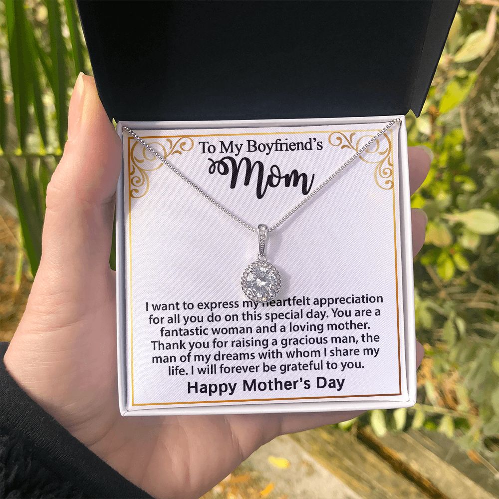 Gifts for Boyfriend's Mom, To My Boyfriends Mom Necklace Gifts, Mother's Day Gift Birthday Christmas Ideas For BF's Mom, Eternal Hope Pendants #e273