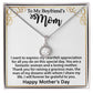 Gifts for Boyfriend's Mom, To My Boyfriends Mom Necklace Gifts, Mother's Day Gift Birthday Christmas Ideas For BF's Mom, Eternal Hope Pendants #e273